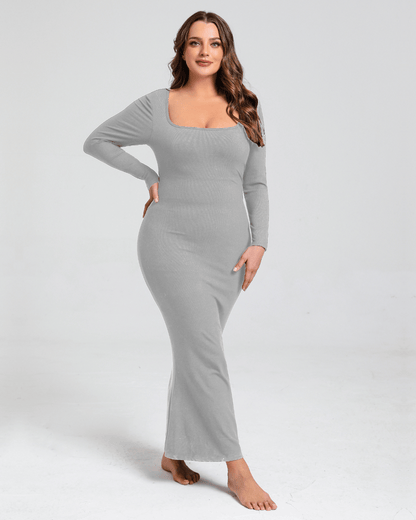 Long sleeve zandloper Jurk met Shapewear